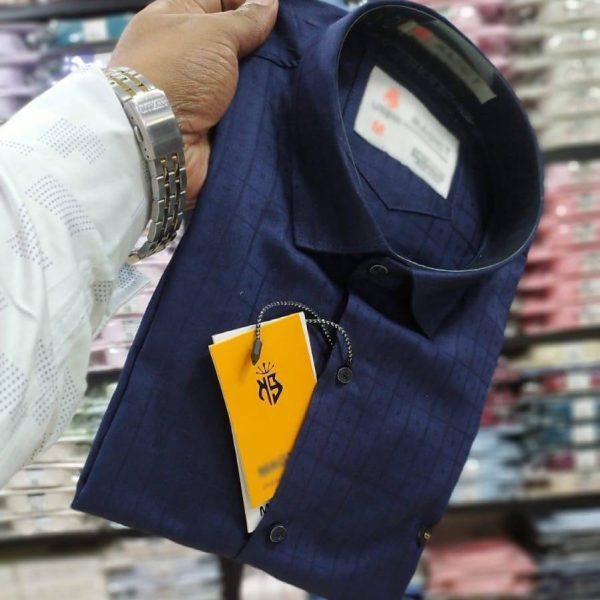 Premium Royal Blue Indian Fabric Shirt