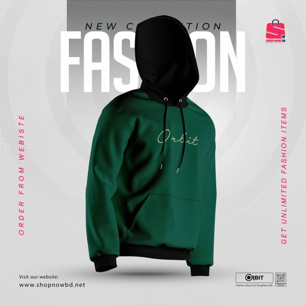 Premium Green & Black Contrast Hoodie