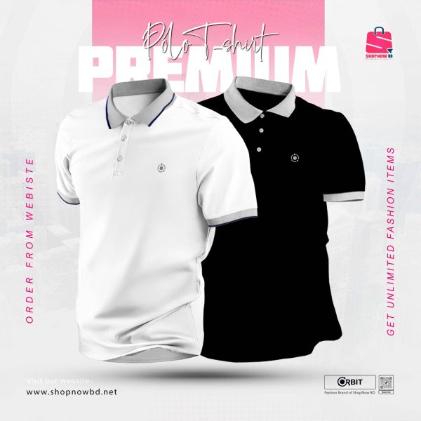 Premium Combo Polo T-shirt ( Black+White)