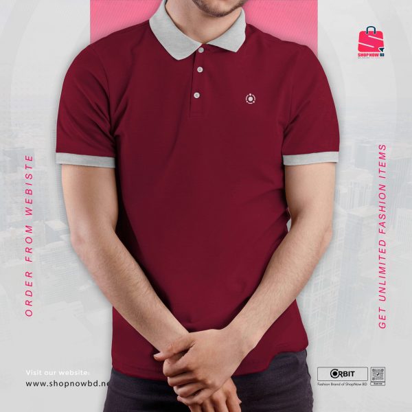 Premium maroon Polo T-shirt
