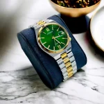 Citizen Watch Silver & Golden Chain with Green Display