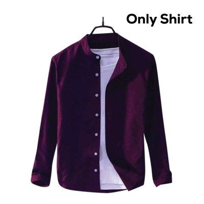 Men's Solid Colour Ban color Shirt  -3112
