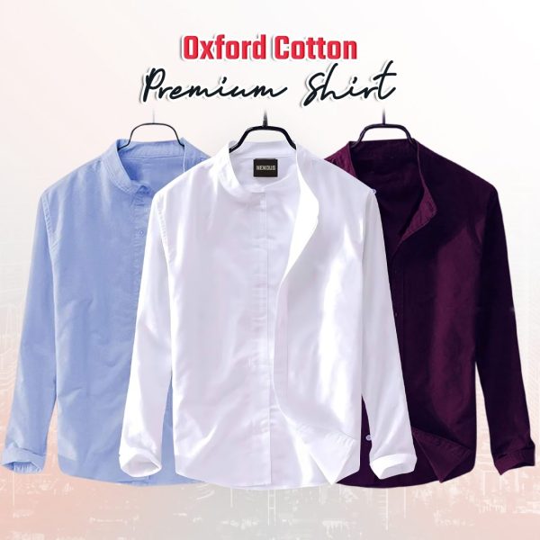 3 pcs Combo Men's Ban Collar Cotton Shirt - 3490