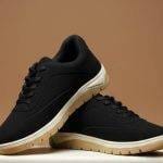 Men’s solid (black) colour lace up trp rubber soul sneakers.