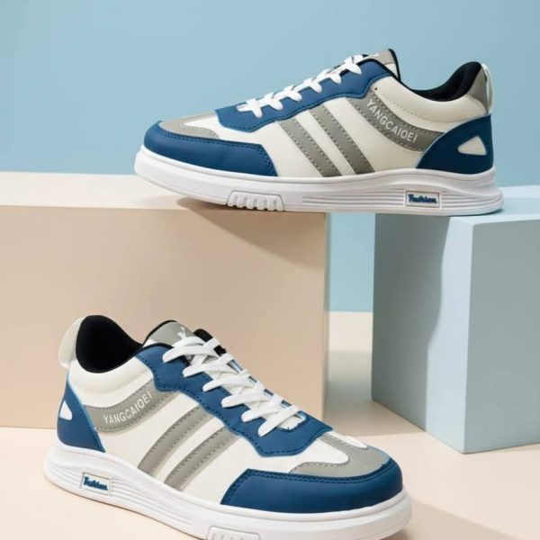 Terra Stripe blue colour lace up classical sneakers