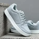 Finelook classical grey colour lace up sneakers for men.