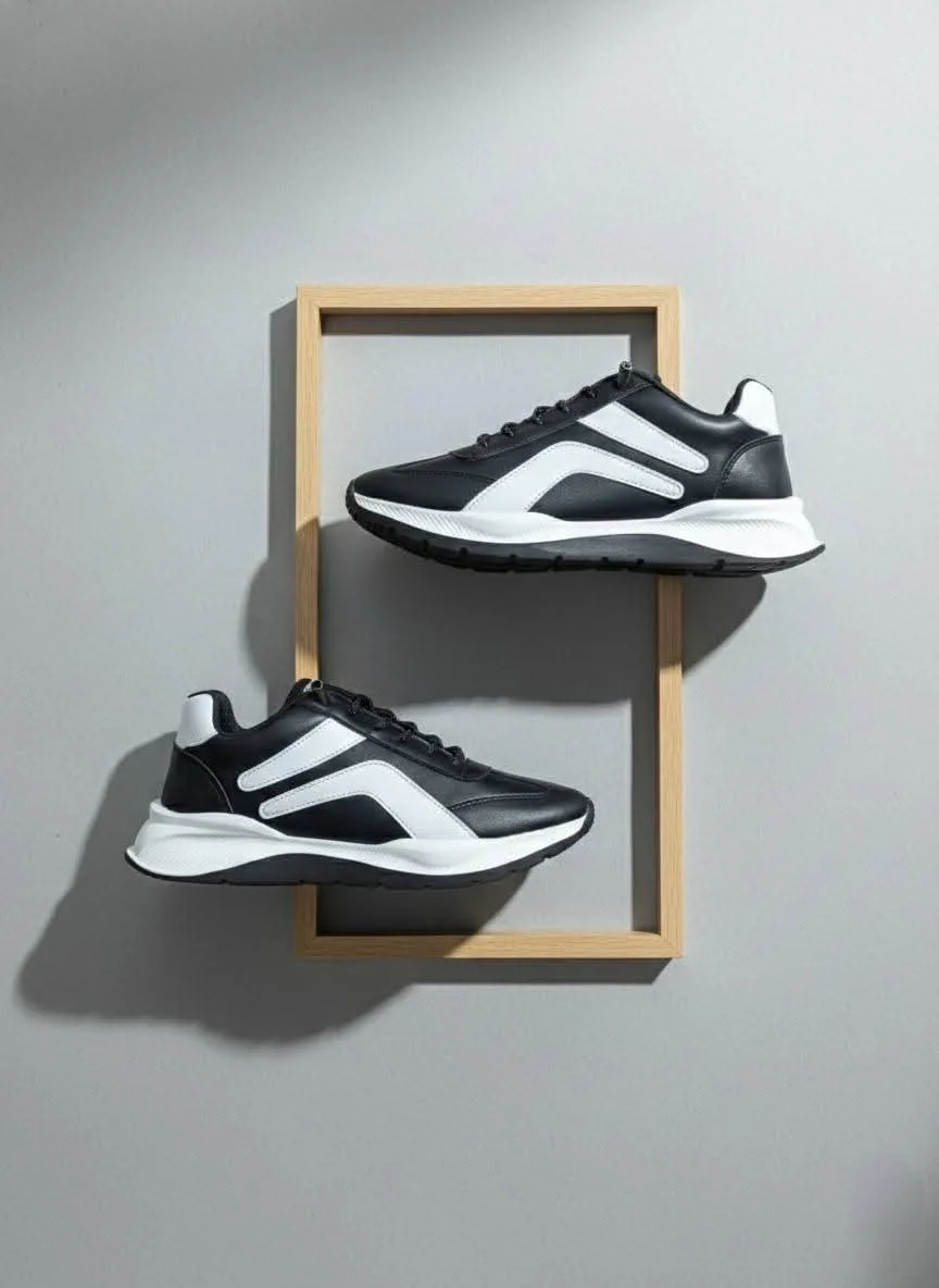 Men’s sneakers lace free design (black) shoes classical design. - Image 5