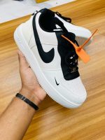 Black white air force lace up lightweight sneakers for men - Image 3