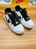 Black white air force lace up lightweight sneakers for men - Image 4