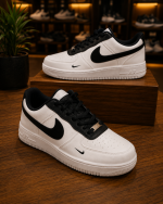 Black white air force lace up lightweight sneakers for men - Image 6