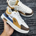 BANGUARD (brown) white sool new jordan sneakers lace free premium shoes for men. - Image 2