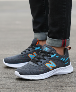 New balance sneakers (grey) colour high quality rubber sool and knit fabrics.