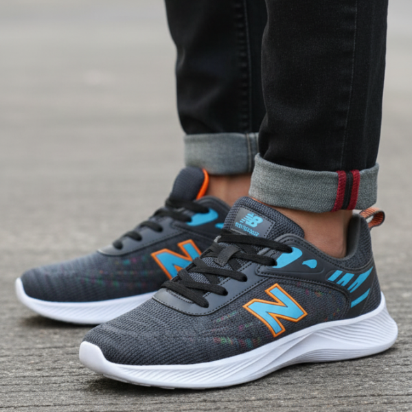 New balance sneakers (grey) colour high quality rubber sool and knit fabrics.